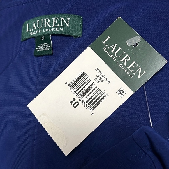 Ralph Lauren Dress Surplice Jersey Ruching ΒΎ Sleeve Cross Over Plunge Neck - Picture 13 of 15